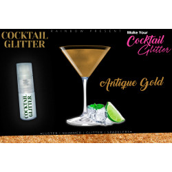 Glitzy Cocktail Glitter and Sparkling Effect | Edible | Antique Gold 